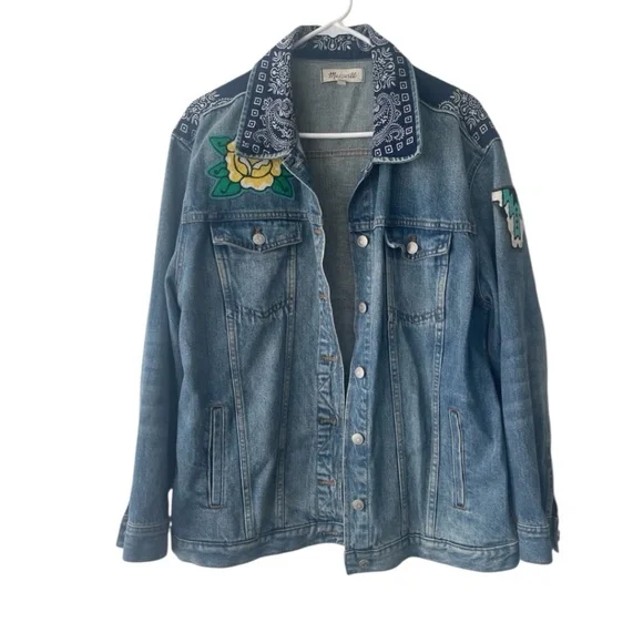 Custom Patch Western Denim Jean Jacket - Picture 2 of 12